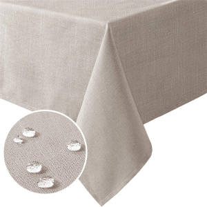 Linen-textured rectangular solid color tablecloth