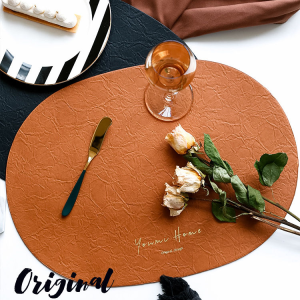 Custom logo-printed Nordic kitchen table leather placemats