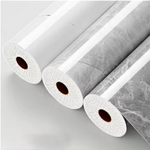 Self-adhesive marble-look 3D printed wallpaper