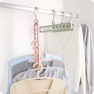Premium 9-compartment folding clothes hanger