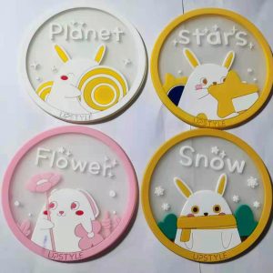 Custom logo round silicone coaster