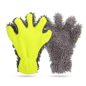 Five-finger microfiber car wash gloves