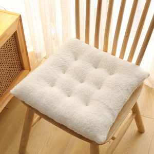 Solid color thickened office chair cushion