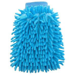 Double-sided chenille microfiber car wash gloves