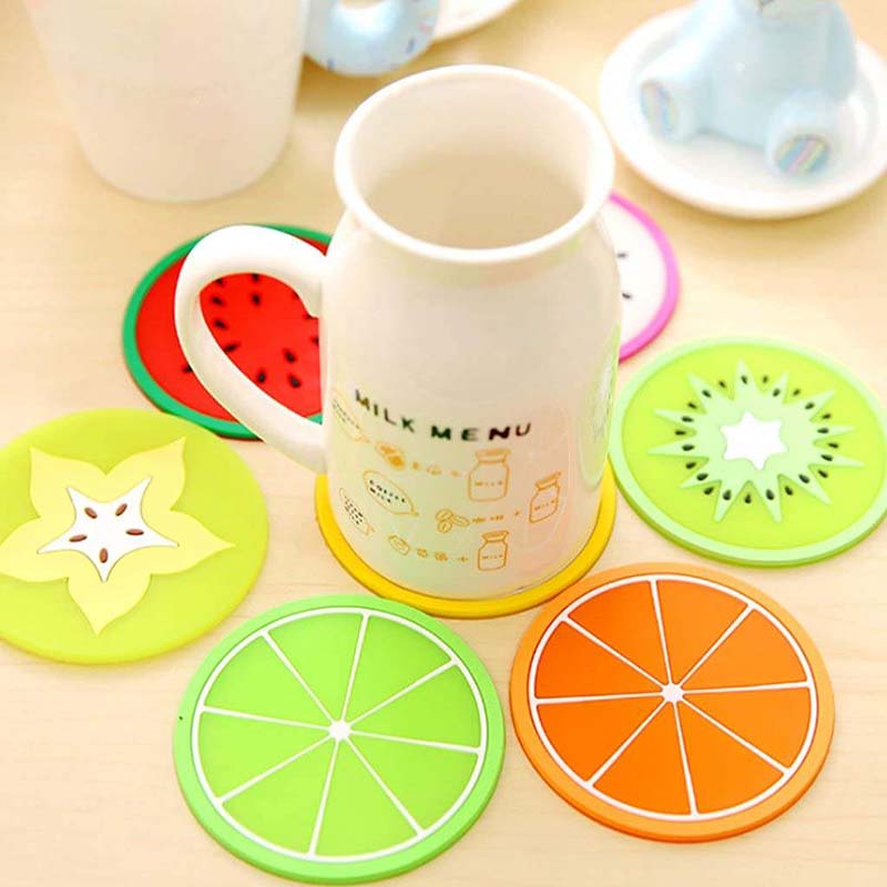 Colorful fruit-shaped silicone coasters - Image 2