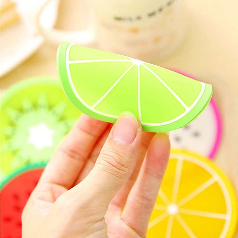 Colorful fruit-shaped silicone coasters - Image 3