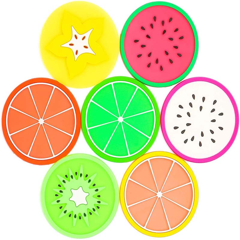 Colorful fruit-shaped silicone coasters - Image 4