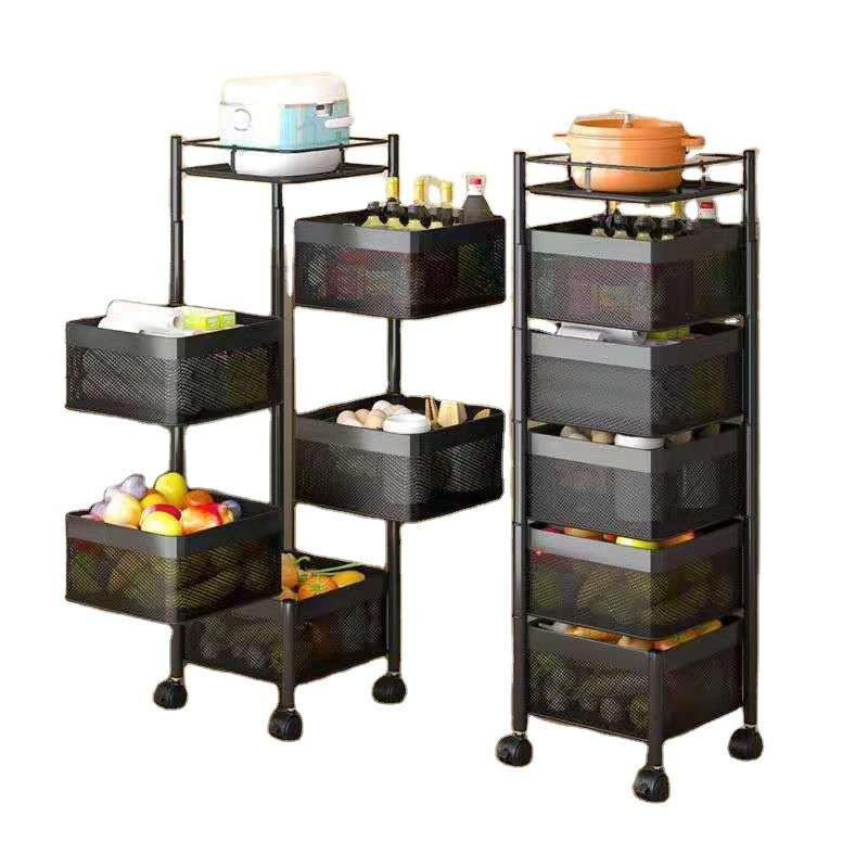 5-Layer Kitchen Organizer with Detachable Wheels Storage Rack - Image 3