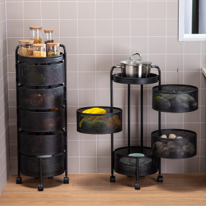 Rotating Standing Metal Kitchen Pantry Storage Rack