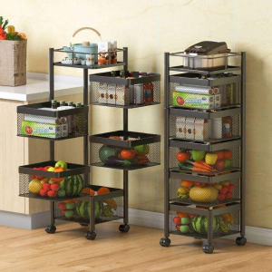 5-Layer Kitchen Organizer with Detachable Wheels Storage Rack