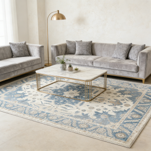 Jute Blend Noise-Reducing Non-Slip Living Room Carpet