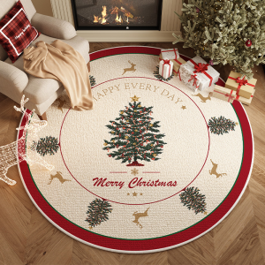 Festive Washable Christmas Rug: Non-Slip Living Room Decor