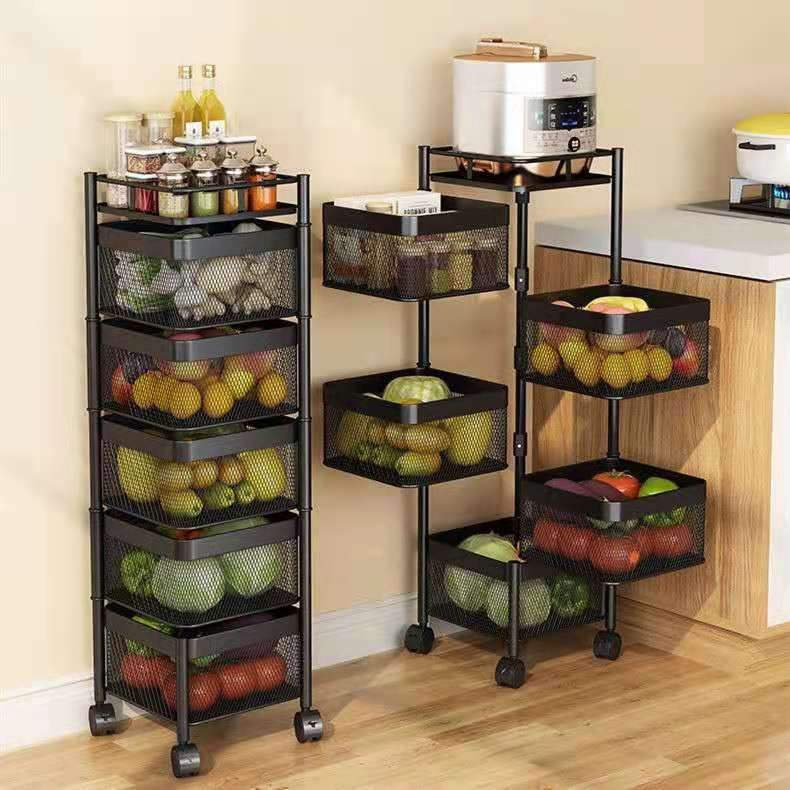 5-Layer Kitchen Organizer with Detachable Wheels Storage Rack - Image 2