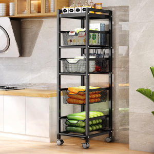 Kitchen Bathroom 4-Tier Eco-Friendly Metal Storage Cart
