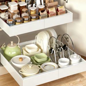 Expandable Metal Pull Out Kitchen Cabinet Organizer