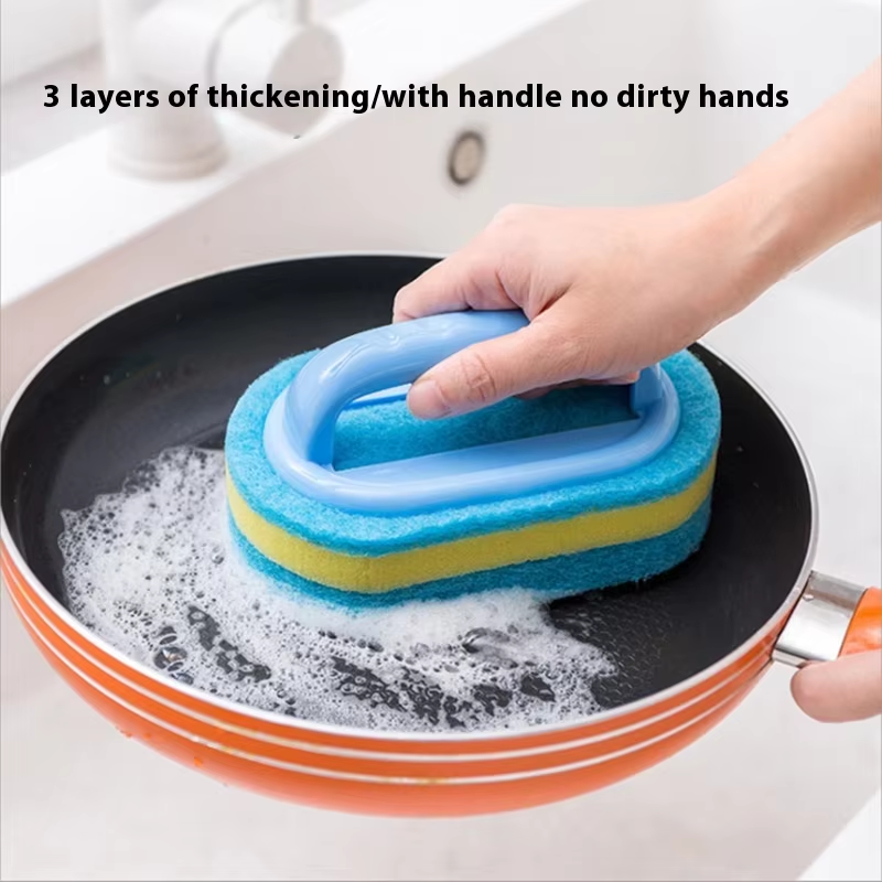 Sustainable Plastic Pan Brush with Absorbent Sponge Handle - Image 4