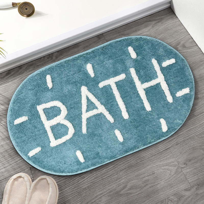 Polyester Anti-Slip Quick Dry Bathroom Floor Mat for Home Hotel