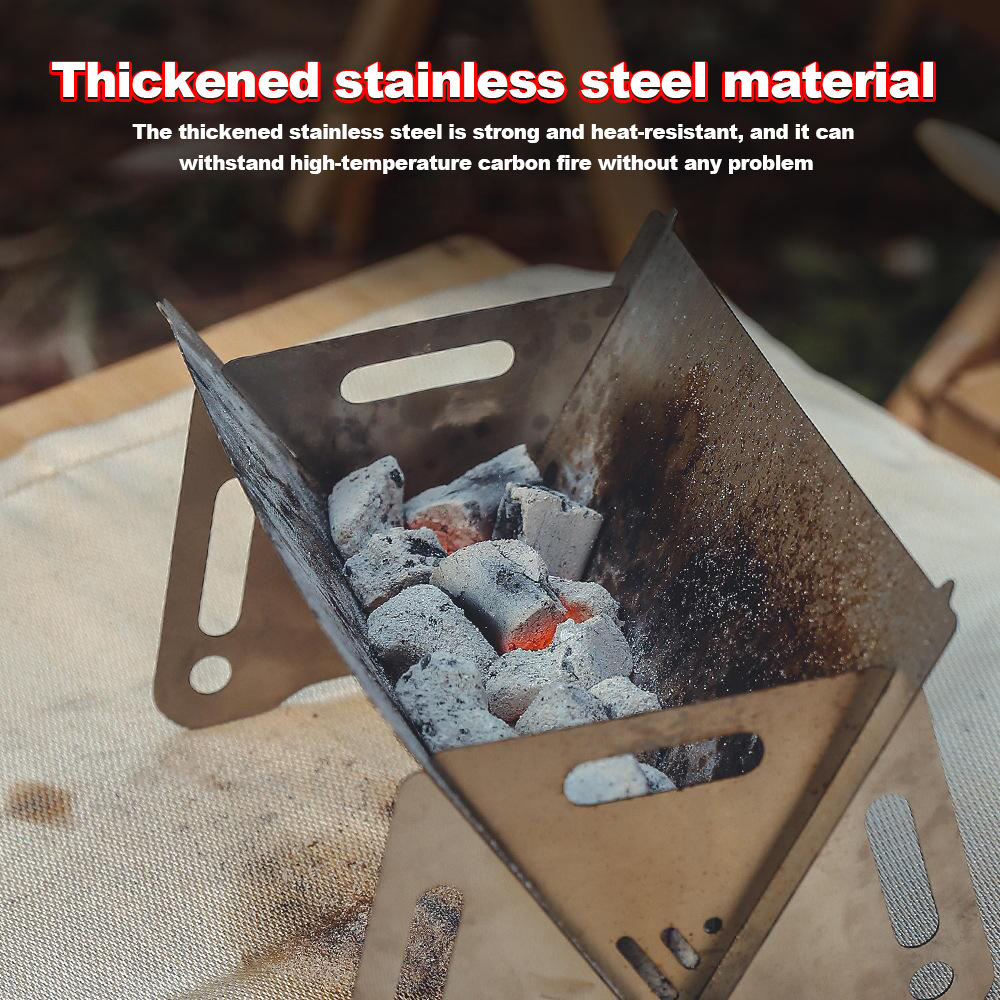 Stainless Steel Mini Portable Charcoal Grill Portable BBQ Grill - Immagine 3