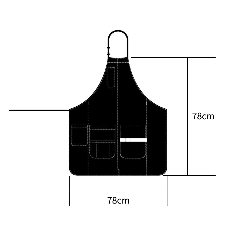 Cotton Blend Canvas Kitchen Apron Sleeves Chef Apron for Men - Image 4