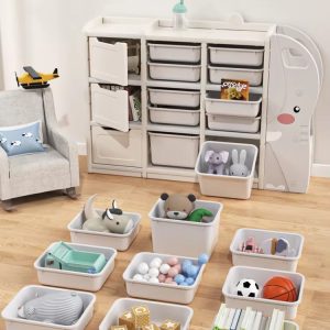 Modern Large Kids Toy Storage Cabinet | Animal Shape Organizer
